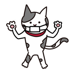 マスクをつけた猫のイラスト
