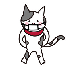 マスクをつけた猫のイラスト
