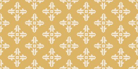 Stylish background pattern with ornament on gold background, wallpaper. Seamless pattern, texture. Vector graphics