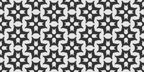 Simple background pattern with decorative ornament, wallpaper. Black and white background. Seamless pattern, texture. Vector image