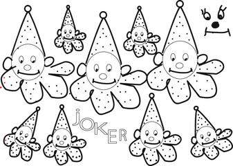 set of funny cartoon animals coloring page