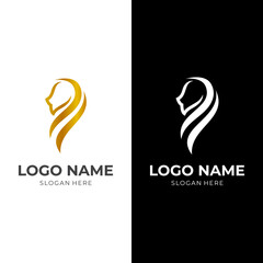 lion logo concept with flat gold and white color style