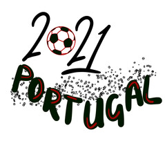 Portugal football team 2021 for design cards, invitations, gift cards, flyers, tee shirts