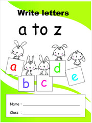 vector cartoon rabbit with book cover 