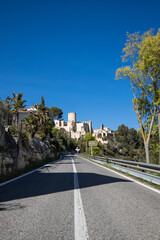 Road to the castle of Castellet, Catalonia, Spain