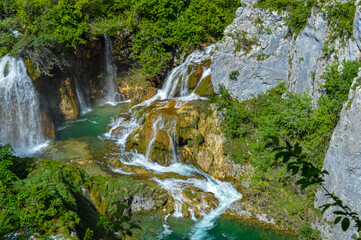 The Veliki Slap Waterfall in Plitvice Lakes National Park, Croatia
