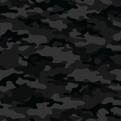 black military camouflage. vector seamless print. army camouflage for clothing or printing