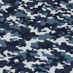 blue military camouflage. vector seamless print. army camouflage for clothing or printing