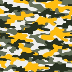 yellow military camouflage. vector seamless print. army camouflage for clothing or printing