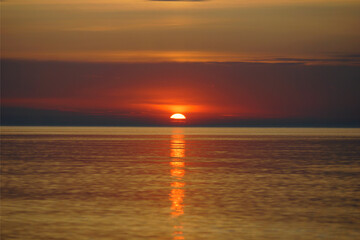 Tropical sunset on the beach. Ao-Nang. Krabi. Thailand