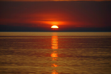 Tropical sunset on the beach. Ao-Nang. Krabi. Thailand