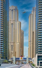 Plakat architectural landscape of big city dubai