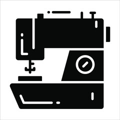 Sewing Machine solid black vector Icon. that can be easily modified or edit