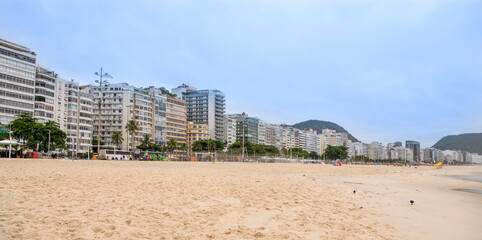  Rio de Janeiro, Brasil-  February 28, 2020: Beach of Copacabana