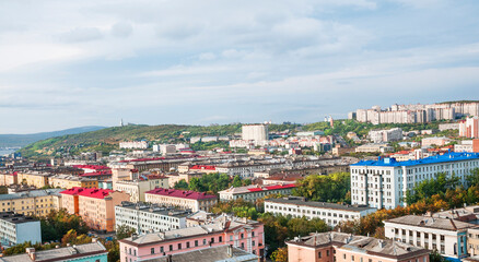 Fototapeta na wymiar View of the city of Murmansk (Russia)
