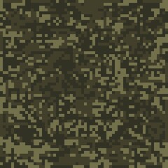 pixel military camouflage, seamless garment print or print green