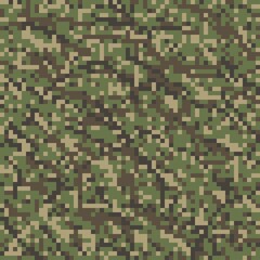pixel military camouflage, seamless garment print or print