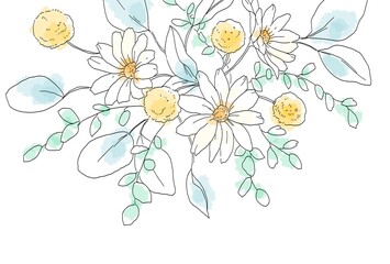 シンプルなお花のイラスト