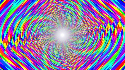 Mind Melting Rainbow Psychedelic Acid Trip Optical Illusion Tunnel - Abstract Background Texture