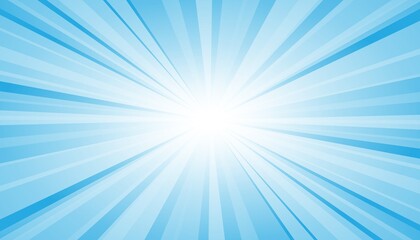 Abstract blue background with sun ray. Summer vector illustration