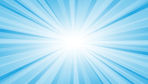 Abstract blue background with sun ray. Summer vector illustration