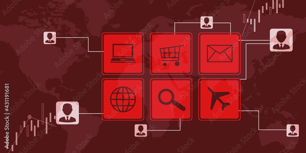 Poster 2d digital abstract business networking background