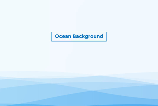 Blue Sea Ocean Water Wave Background. Vector Illustration