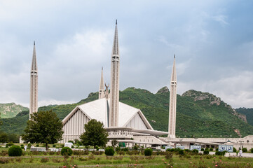 Fototapeta na wymiar Beautiful Faisal Mosque Islamabad Pakistan 