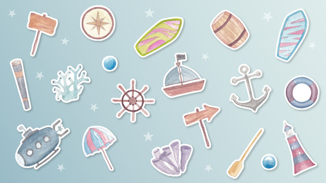 Naklejki sticker watercolor 