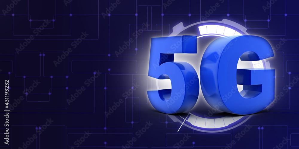 Aufkleber 3d rendering 5g network 5g connection
