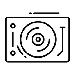 Vinyl line vector Icon. that can be easily modified or edit