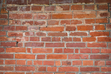 Surface of an old brick wall in antique style