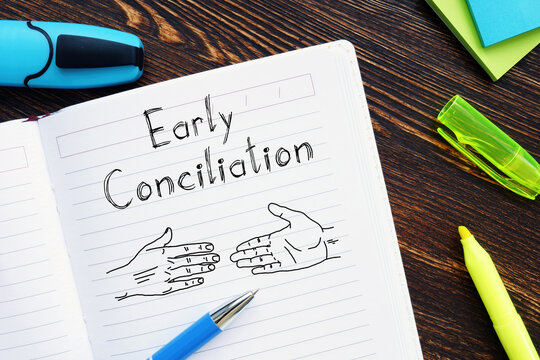 Early conciliation is shown on the photo using the text