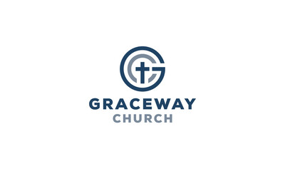 Monogram Letter G With Church Symbol logo vector icon illustration