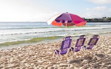 Ocean surf on the beach of Copacabana. Rio de Janeiro,