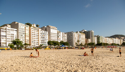  Citizens sunbathe on the beach of Copacabana