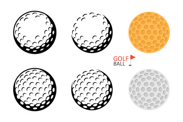 Golf ball. Golfer sports equipment. flat style. isolated on white background