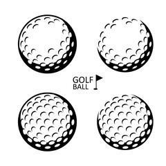 Golf ball. Golfer sports equipment. flat style. isolated on white background