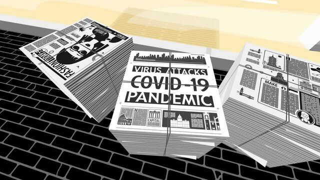 Printer Prints Newspaper Covid Virus