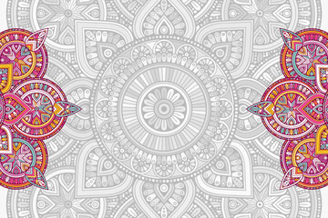 Vector ornamental background with mandala - 431196060