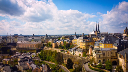 Obraz premium City of Luxemburg from above - aerial photography