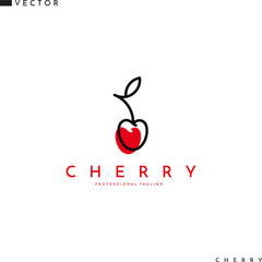 Fresh cherry logo template