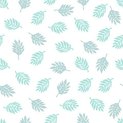 tropical leaves seamless pattern pastel colors