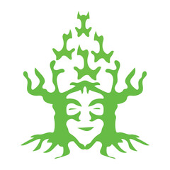 T shirt design with root and face symbol in the middle of. Clothing, apparel, painting. 