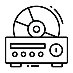 DVD Plyer line vector Icon. that can be easily modified or edit