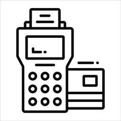POS Terminal line vector Icon. that can be easily modified or edit