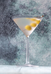 Glass of Dry Martini Cocktail