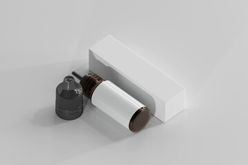 Unicorn Dropper Bottle and Box 3D Rendering