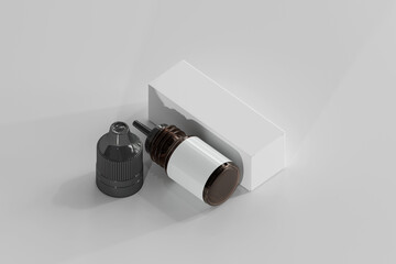 Unicorn Dropper Bottle and Box 3D Rendering