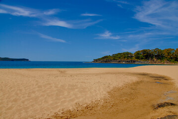 A beautiful sunny summer day at Pearl Beach and Broken Bay in New South Wales, Australia.